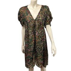 Anthropologie Akemi & Kin Sheer Floral Babydoll‎ Dress
